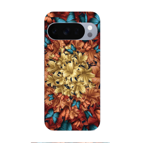 Google Pixel 10 Pro XL Blue butterflies Transparent Silicone TPU Θήκη